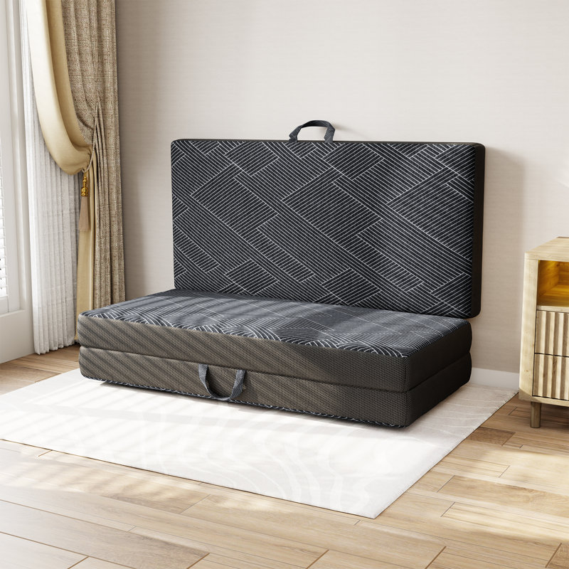 Tri-fold 6'' Memory Foam Mattress, Portable Folding Mattress with Washable Cover For Murphy Bed, King