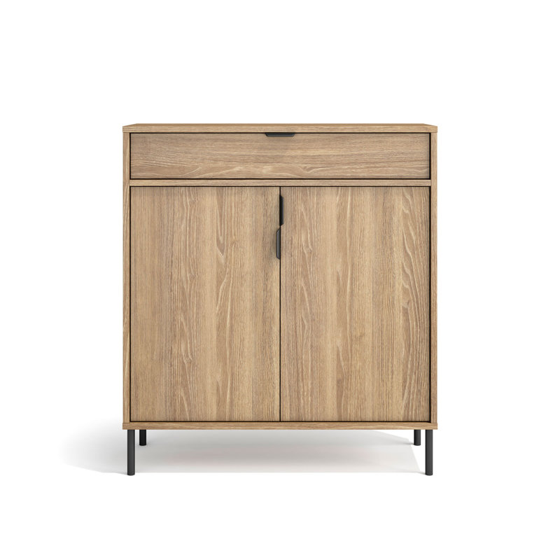 16 Pair Shoe Storage Cabinet, Oak