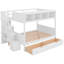 Lit superposé avec tablettes, escalier de rangement et tiroirs-1241086631