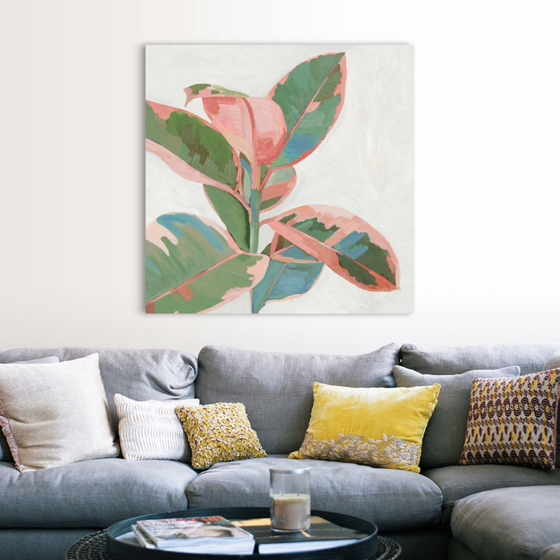 «Pink Ficus I», art mural sur toile, Toile tendue, H 48 po x l 48 po
