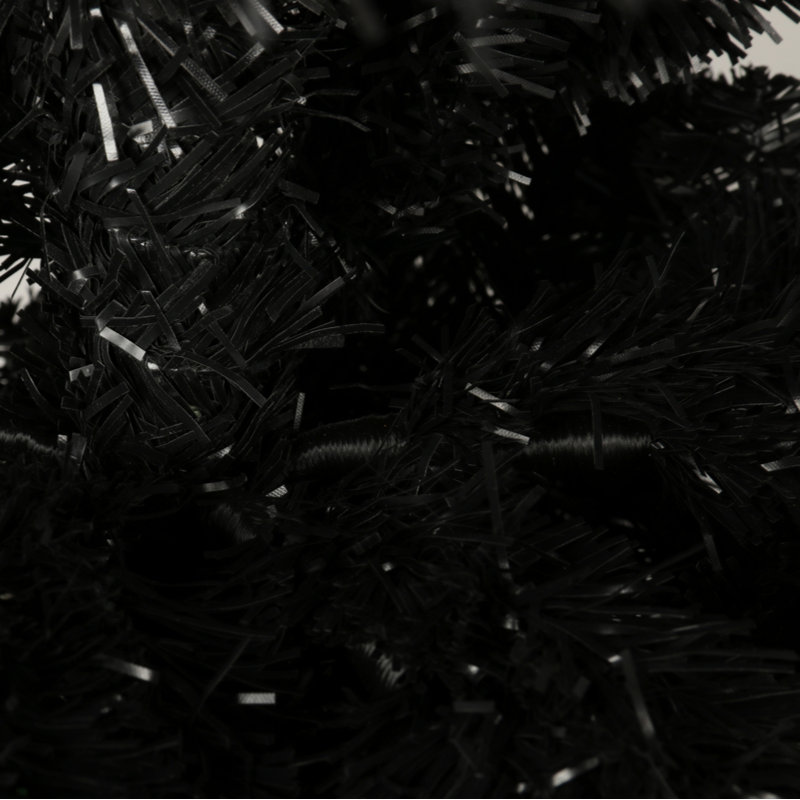 Arbre de Noël 6 pi avec sapin de Noël artificiel non éclairé avec branches réalistes, sapin de Noël avec 618 pointes, noir