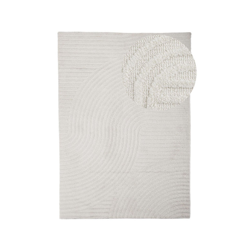 Handgefertigter Teppich Aus Mikrofaser In Creme Hand Tufted Area Rug, Rectangle 80 x 150cm