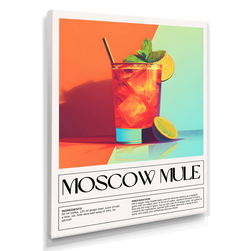 Mule citronnaise sur les rochers - salon d'art mural cocktails, Toile tendue, H 20 po x l 12 po