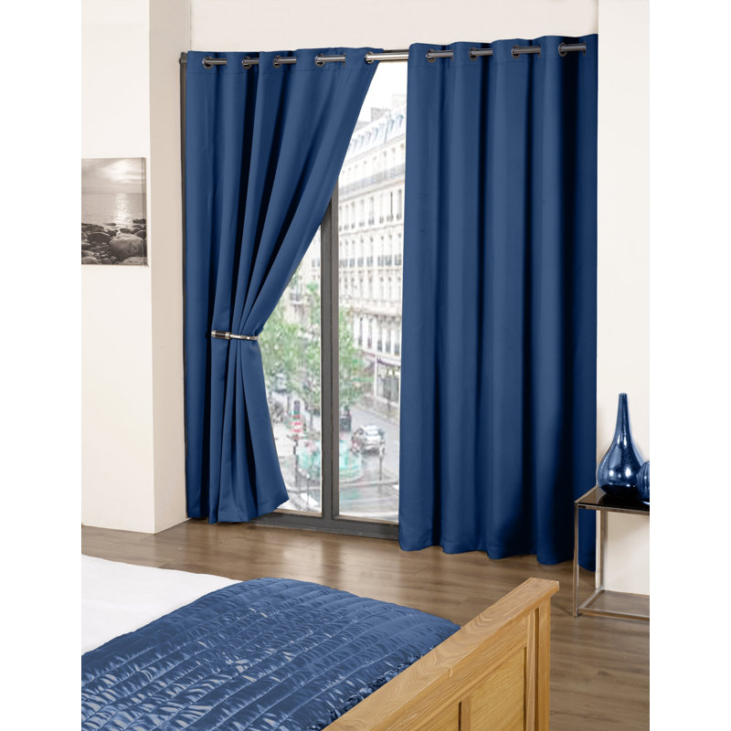 Cozine Blackout Curtain Pair, 116 W x 183 D cm, Navy