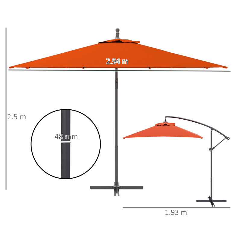 294cm Market Parasol, Orange