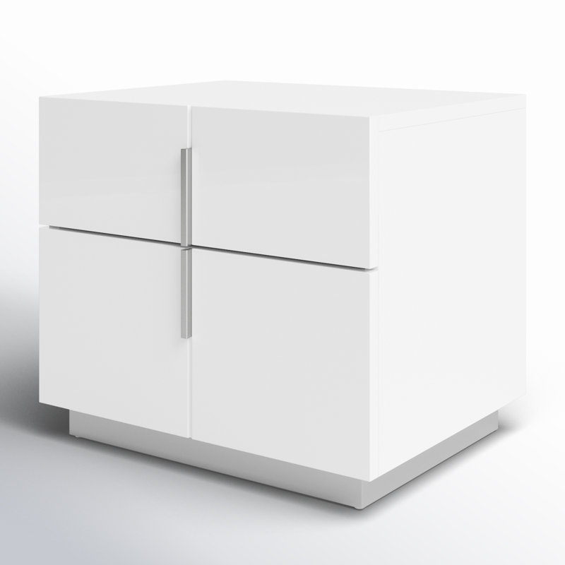Table de chevet 2 tiroirs blanche Mcgoldrick