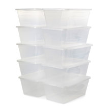 MELDEVO 12 Pack Shoe Organizer Boxes, Black Plastic Stackable Shoe Storage  Bi