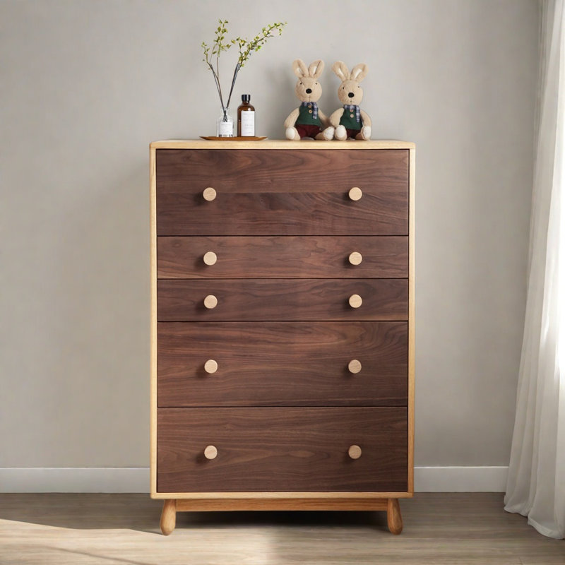 Simple All Solid Wood Grain Accent Chest