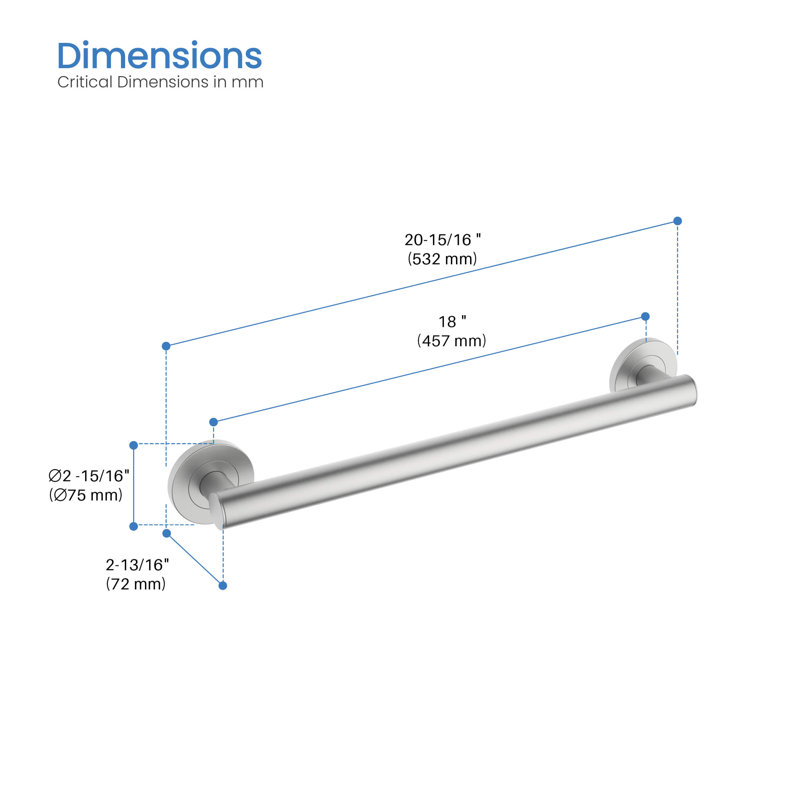 20.94'' Grab Bar, Silver