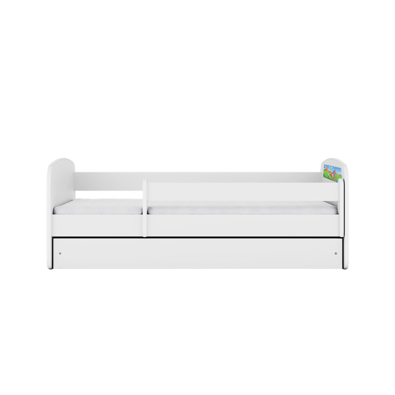 Cicero Drawer Convertible Bed and Mattress, White, European Toddler (80 x 160 cm)