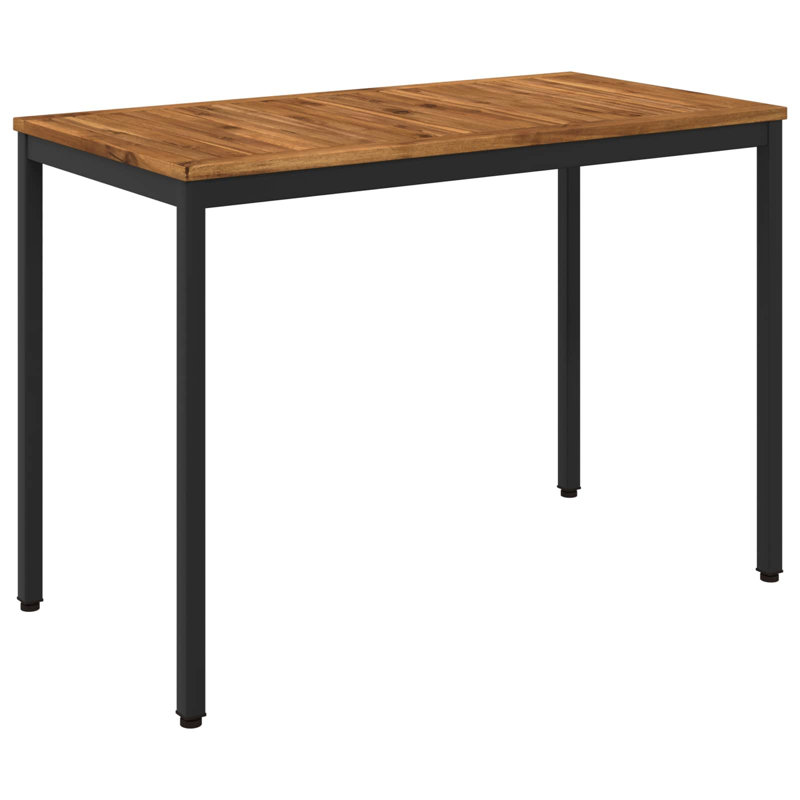 Acacia Metal Base Dining Table, Brown, Black