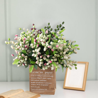 6 pièces de fausses baies artificielles fleurs fausses baies vaporisateur pour vase décoration de bureau à domicile