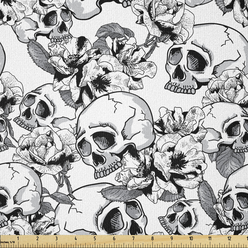 Christmut Celebration Mexican Spanish Sketch Dead Skulls Multi-Purpose Fabric