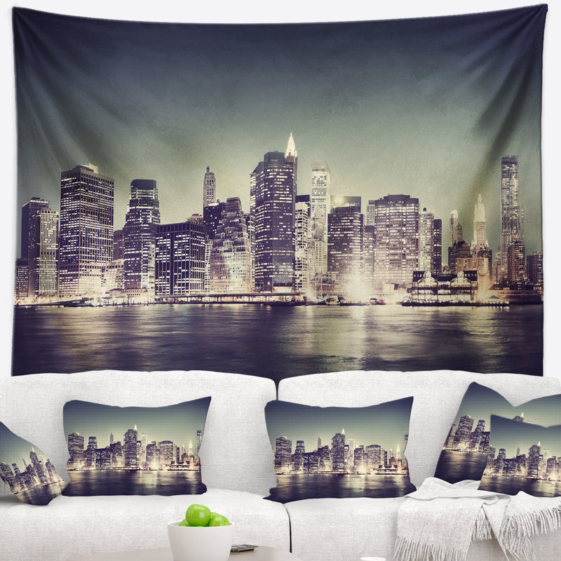 Tapisserie de panorama avec accessoires suspendus en polyester, H 32 po x l 39 po