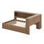 Structure de lit d'angle double en bois avec tablettes de rangement et portes coulissantes, structure de lit d'angle double avec 2 tiroirs, lumières DEL-123031883
