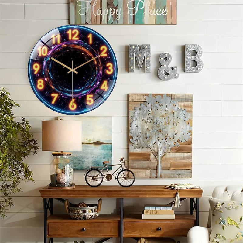 Horloge murale en verre Neon