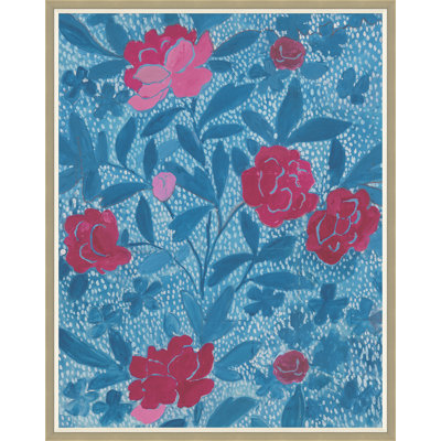 Floral bleu par Paule Marrot - imprimé