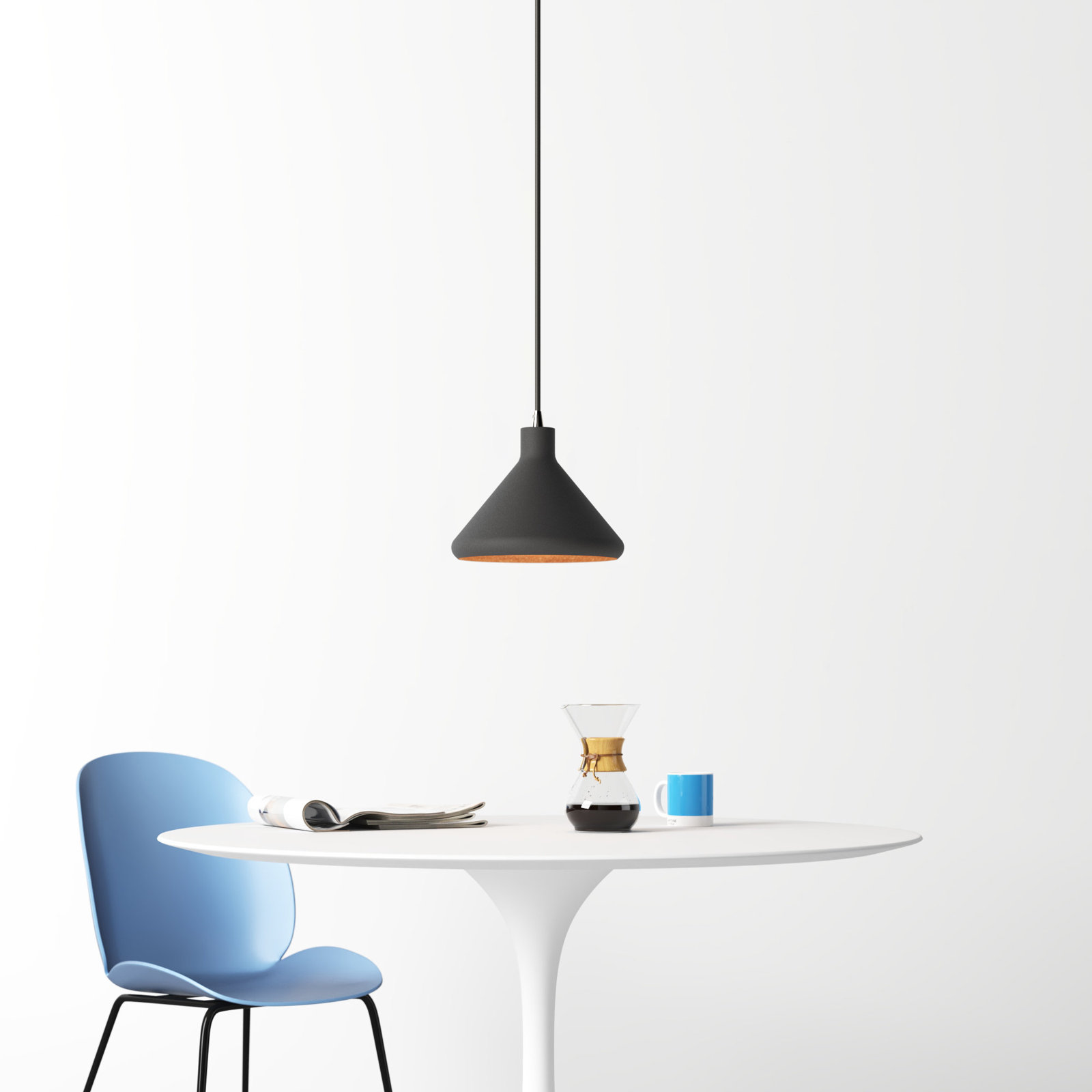 Schultz Dimmable Dome Single Light Pendant, Black, 13" H x 10.5" W x 10.5" D