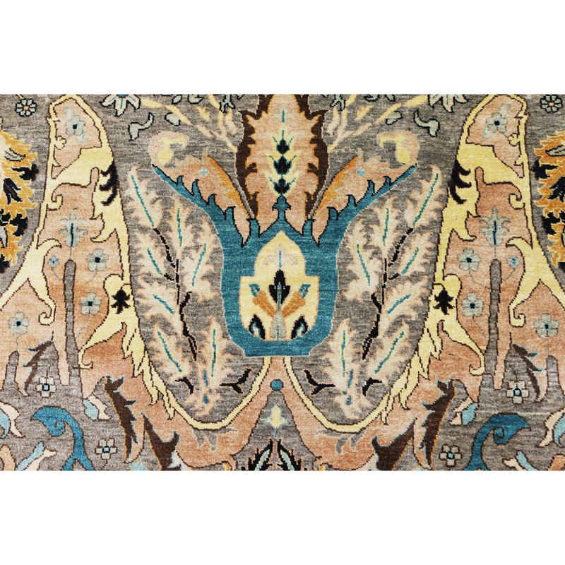Handmade Wool Abstract Area Rug, Rectangle 5' x 8'