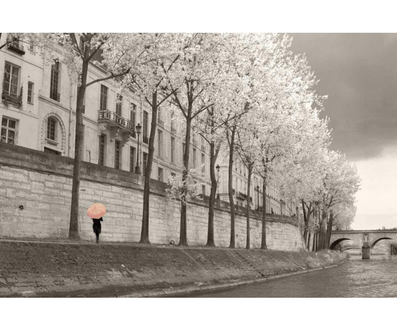 «Red in Barrel Studio», art de la galerie Sue par Red Barrel Studio®: Paris in the Rain III, H 17 po x l 24 po