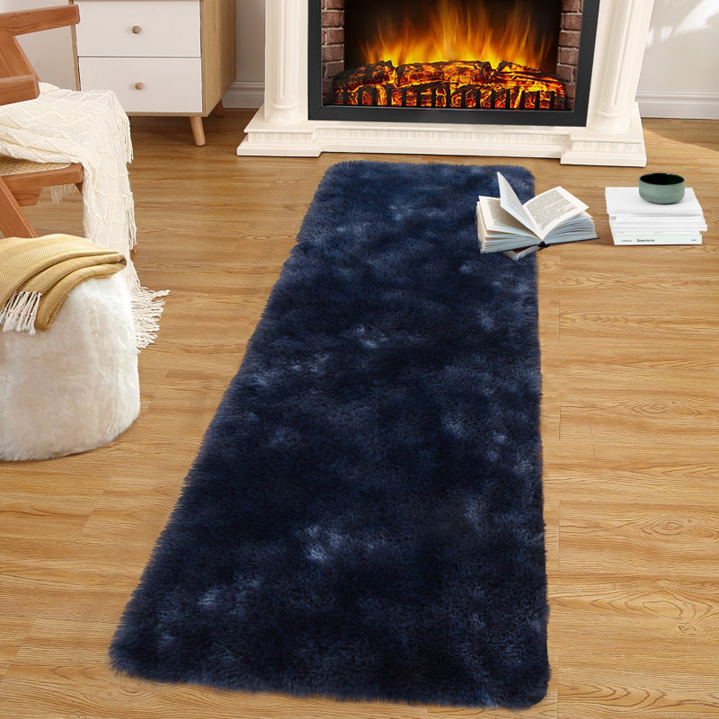 Area Rug for Living Room Shaggy Faux Fur Carpet for Bedroom Non-SNon Shedding Fuzzy Rug for Playroom Home Decor, Black/Gray