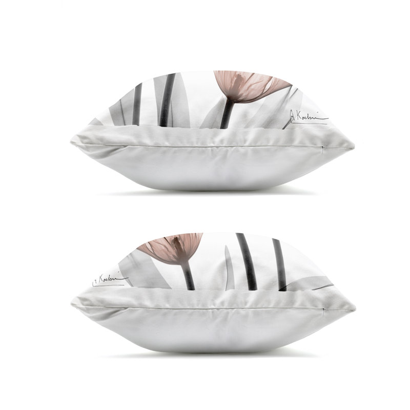 Ensemble de 2 coussins d'extérieur translucides tulipes translucides en moka, design par Albert Koetsier