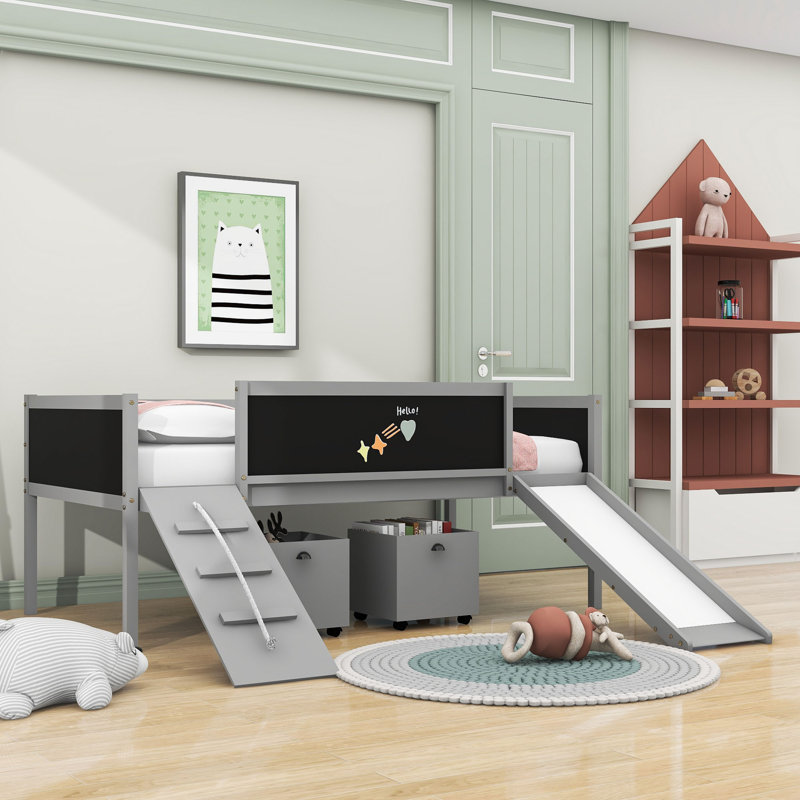Harvester Kids Twin Loft Bed, Gray