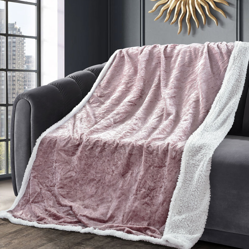 Roundhay Thermal Snug Polyester Throw Blanket, Blush Pink