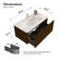 Meuble-lavabo flottant 36 po avec lavabo 36 po, entièrement assemblé-2009009954