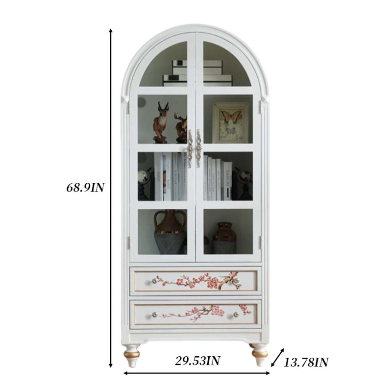 American Retro Style Painted Display Cabinet
