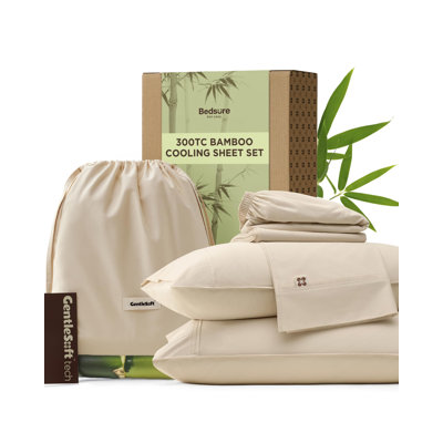 Draps rafraîchissants pour la literie, mélange de rayonne de bambou et de coton, doux au toucher, respirant, ensemble de draps pour grand lit, poche profonde jusqu'à 18 pouces, literie de luxe pour hôtel pour dormeurs chauds, vert sauge