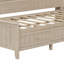Lit de jour simple en bois avec tablettes de rangement et 3 tiroirs, lait blanc antique-797826580