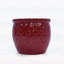 Ensemble de 3 pots de fleurs faits à la main en céramique, rouge foncé avec motif floral en relief, idéal pour les orchidées et pour une utilisation intérieure / extérieure