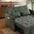 53" Green Pull Out Sleeper Sofa, Modern Convertible Loveseat Bed with Pillows & Side Pockets for Small Spaces, Green-969906504