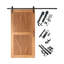 Homacer Early American 26in x 80in Unassembled & Finished Diamond Design Barn Door with Non-Bypass Installation Hardware Kit, 4.5ft track, interior use only-123048794