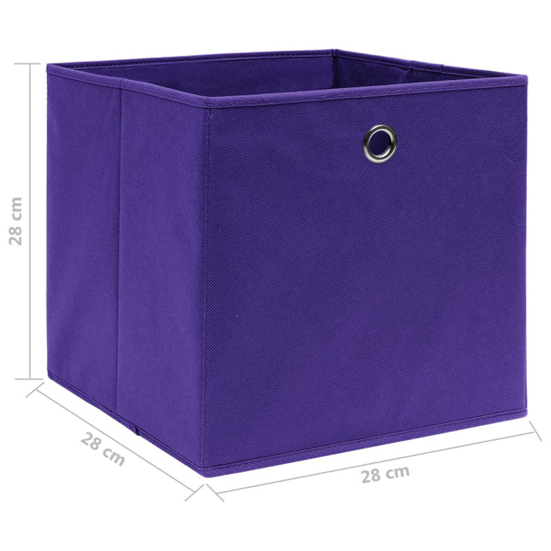 Rebrilliant Fabric Decorative Bin, 32cm H x 32cm W x 32cm D, Purple