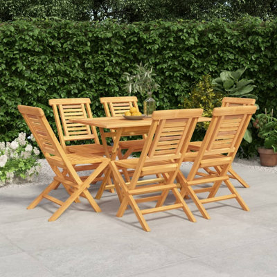 Wilshire 6 - Person Teak Patio Dining Set with Rectangular Table