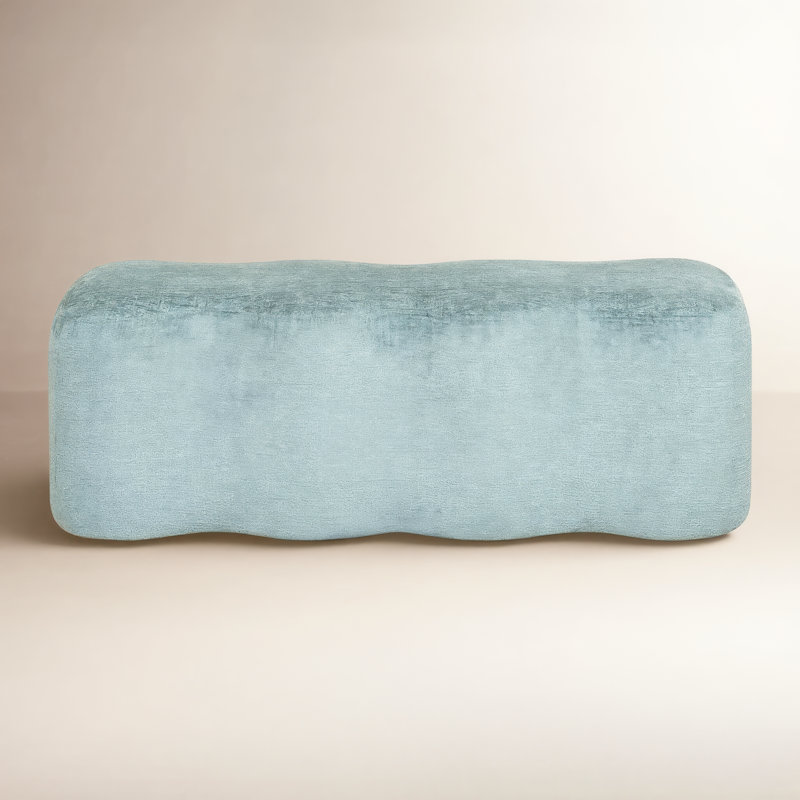 Sellma Chenille Bench, Blue Chenille