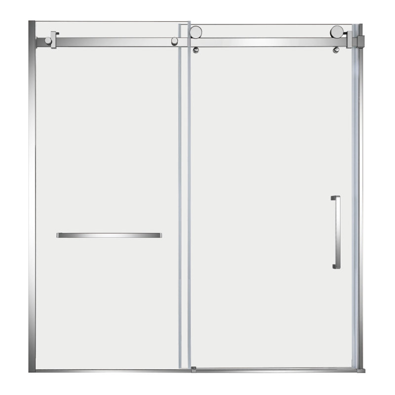 Porte de baignoire en laiton 60 x 60 Kingston, Vers la droite, Argent