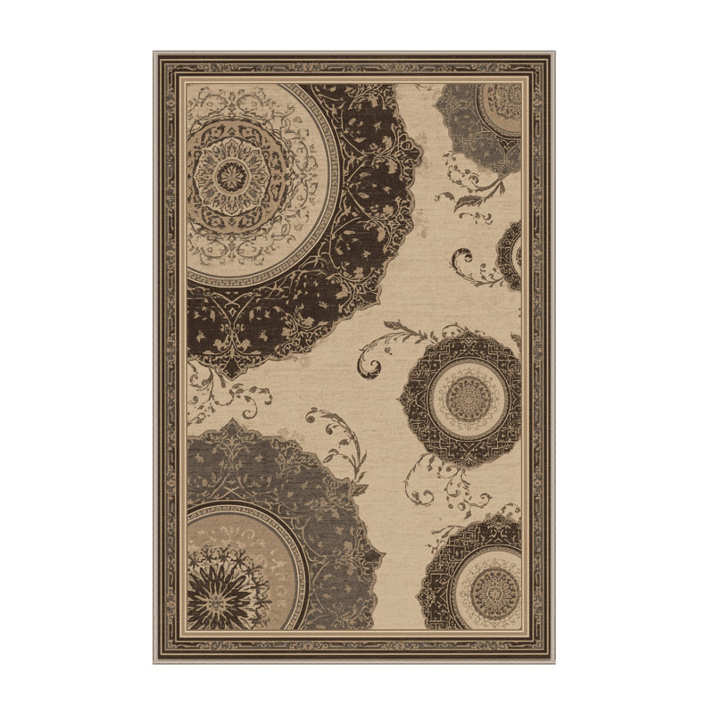 Tapis oriental brun doux et moelleux Ristaino Fibonacci, 2 x 5