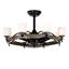 Ventilateur de plafond Dia 33 pouces pour chambre à coucher, salon, cuisine, entrée de maison de campagne, noir mat + grain de bois