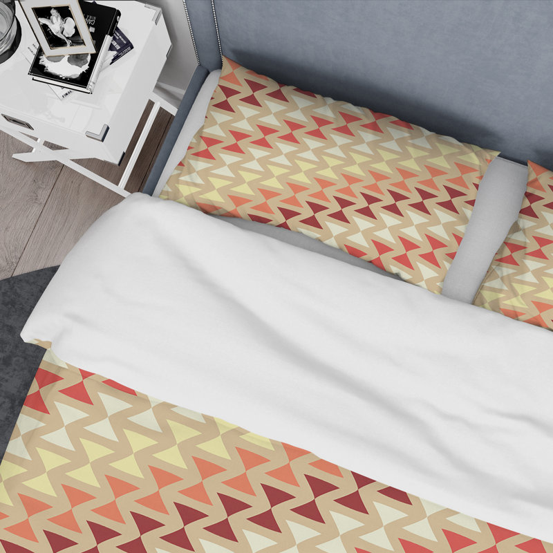 Modern & Contemporary Polyester Geometric Shapes Duvet Cover, King Duvet Cover + 2 Shams