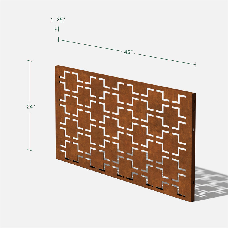 3.75' ft. H x 2 ft. W Screen Series Quadra Metal Fence Panel
