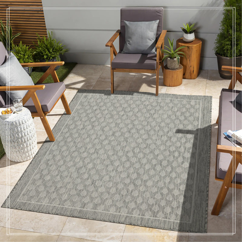 Silver Indoor/Outdoor Area Rug, Rectangle 7'10" x 10'3"