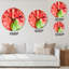 Rouge et vert, art abstrait fluide de luxe - horloge murale moderne-469010017