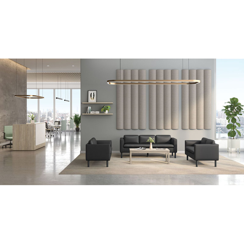 Parkwyn 33" Wide Club Chair, Black Polyurethane