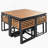 9-Pieces Acacia Wood Patio Dining Set, Space Saving Outdoor Patio Set, 4 Cushioned Chairs & 4 Ottomans & 1 Square Table, For Backyard, Garden, Deck And Poolside, Gray-376512200
