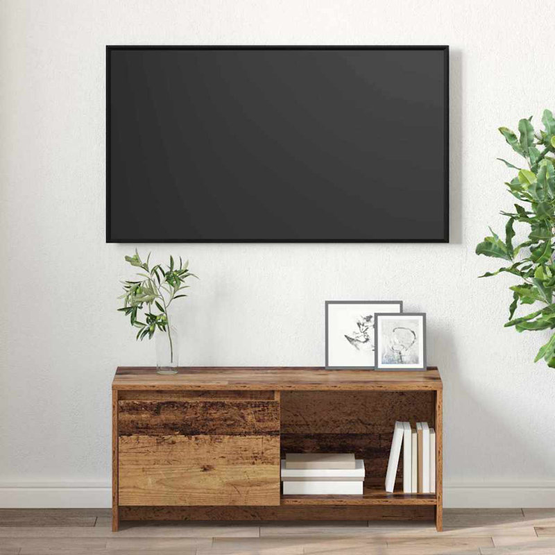 TV Stand 90 X 35 X 40 Cm Engineered Wood, Old Wood
