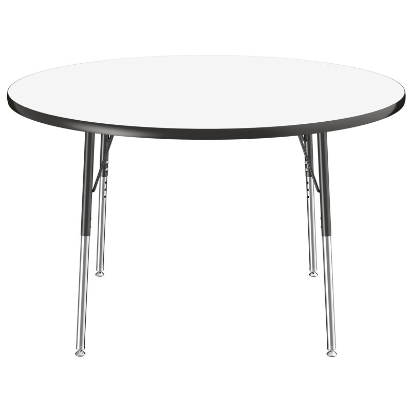 Table ronde d'activités, 48", Tableau blanc / noir, Roulement pivotant standard