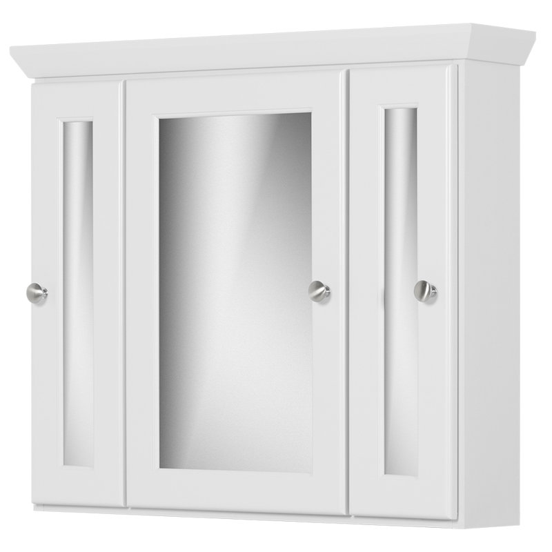 Armoire à pharmacie à fixation murale Simplicity, H 27 po x l 30 po x P 6,5 po, Blanc satiné
